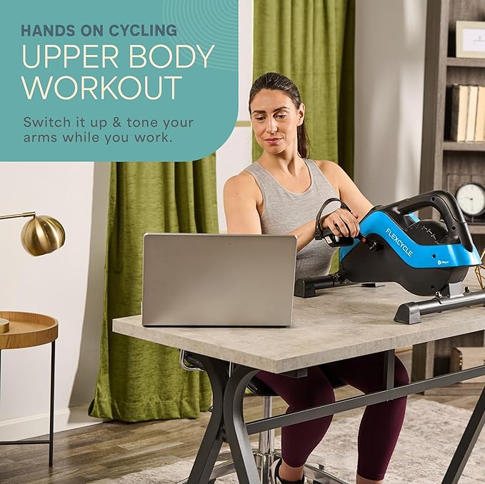 Lifepro Under Desk Elliptical Machine & Mini Bike – Quiet Desk Bike Pedal Exerciser for Seniors – FlexCycle Compact Under-Desk Bike & Foot Cycle Peddler – Portable Exercise Equipment for Home Office