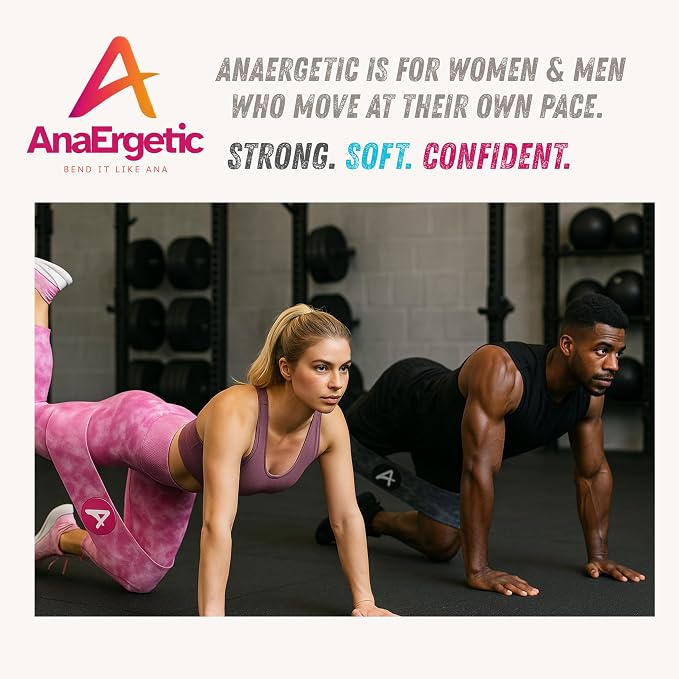Buy More Discount AnaErgetic Premium Resistance Bands, Exercise Workout Bands for Women and Men, Pilates Yoga Flexbands, 4 Sets of Stretch Bands for Booty Legs, Durable Fabric, Home Workout