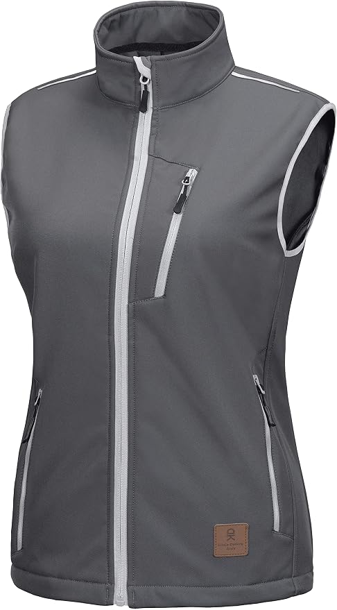 Little Donkey Andy Women's Fleece Lined Softshell Vest Lightweight Windproof Sleeveless Jacket for Hiking Outdoor Travel Golf