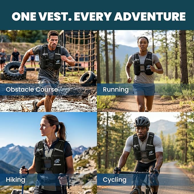 Running Hydration Vest with 500ml Soft Bottle – Lightweight Running Pack for Men & Women, Breathable Mesh, Reflective, 6 Pockets