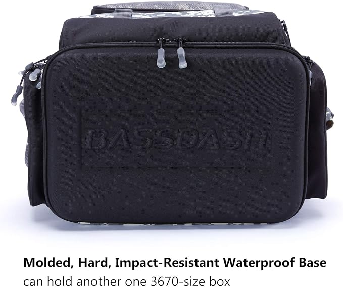 BASSDASH Fishing Tackle Backpack Water Resistant Tactical Bag Soft Tackle Box with Rod Holder and Protective Rain Cover