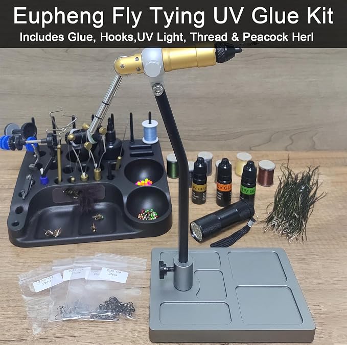 EUPHENG Fly Tying Material Kit for Beginners and Advanced Tiers – Complete System for Building Durable, Realistic Flies (PrimeTie Core)