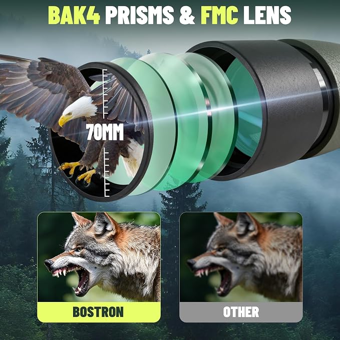 25-75x70 Spotting Scope with Tripod for Target Shooting, Bird Watching