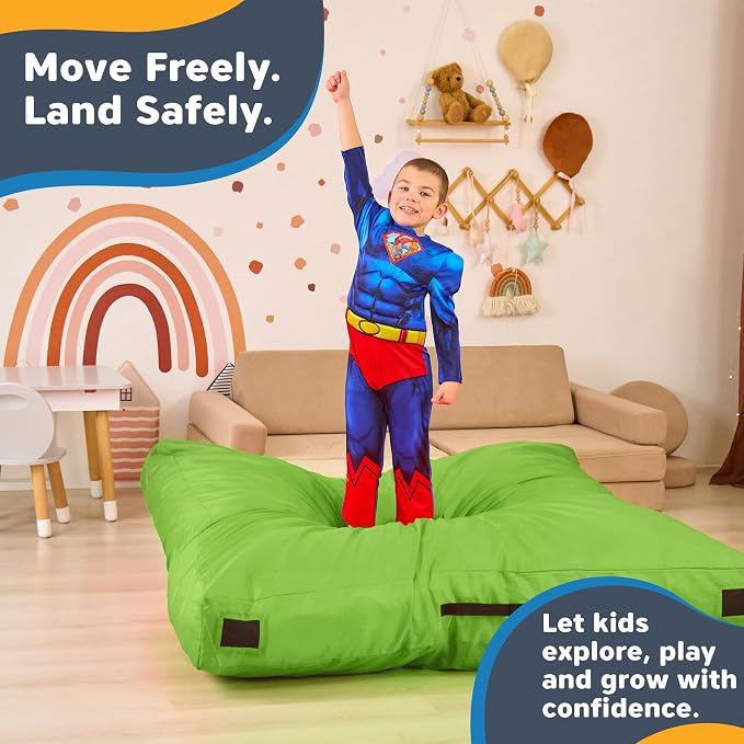 SaferBounce Crash Pad for Kids Sensory | Big 5Ft x 5Ft, 3Ft x 4Ft Or 3Ft x 3Ft | Autism Sensory Crash Mat for Jumping Play | Crashpad | Soft Foam Landing Pad | Giant Mat Pillow | Climbing, Gymnastics