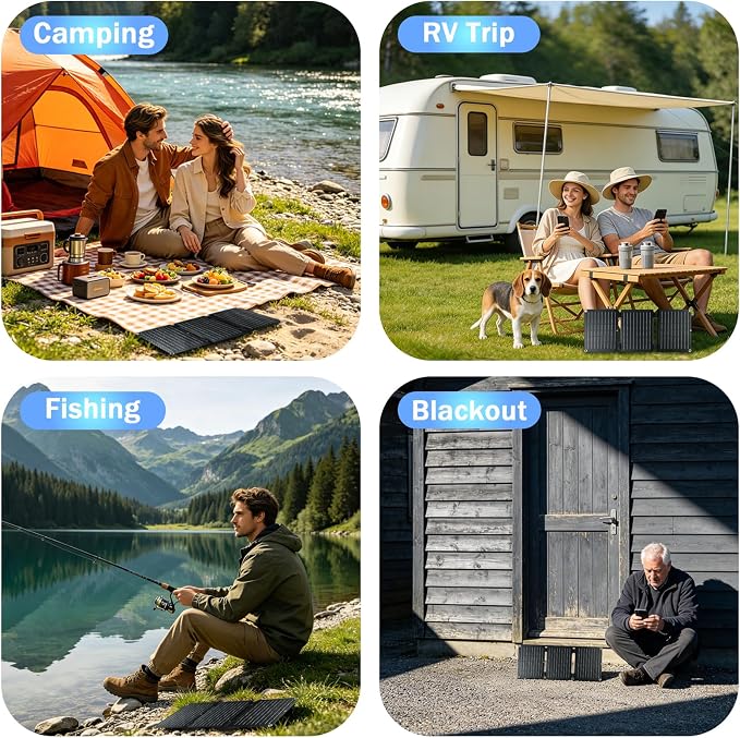 20W Portable Foldable Solar Panel, 3-Fold Solar Charger with USB QC3.0 & DC Outputs, lPx4 Waterproof Solar Panel Charger for Camping, Hiking, Portable Source, Emergency Power Outage