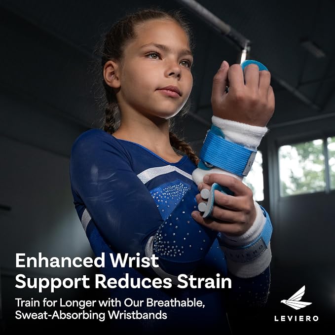 Gymnastics Grips Set Narrow Nippers, Grips for Gymnastics Girls, Dowel Grips with Soft Leather, Hook and Loop Wrist Straps, and Adjustable Finger Holes, for All Ages