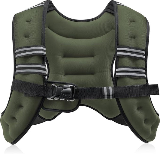 ZELUS Weighted Vest, 6lb/8lb/12lb/16lb/20lb/25lb/30lb Weight Vest with Reflective Stripe for Workout, Strength Training, Running, Fitness, Muscle Building, Weight Loss, Weightlifting