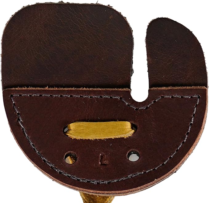 Hornet Split Finger Bison Leather Tab – Handmade in USA for Traditional Archery – Available in Medium & Large – Left & Right Hand
