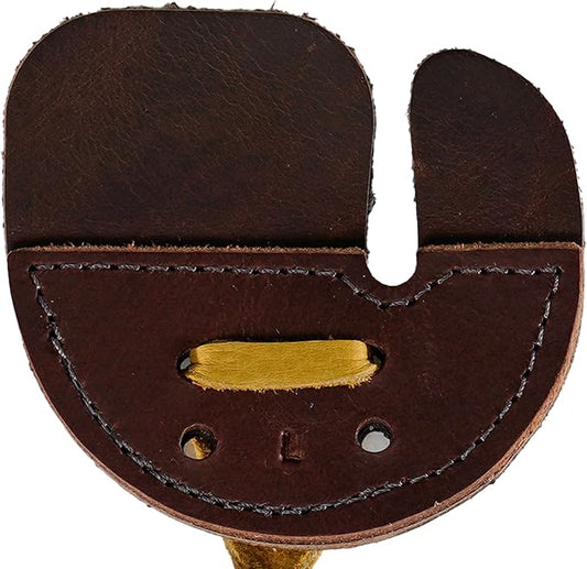 Hornet Split Finger Bison Leather Tab – Handmade in USA for Traditional Archery – Available in Medium & Large – Left & Right Hand