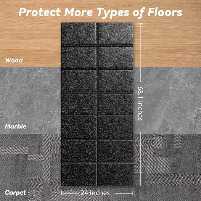 Walking Pad Mat – 68" x 24", 0.2" Thick Non-Slip Treadmill Mat for Carpet Floors & Hardwood, Shock Absorbing Exercise Mat & Under Treadmill Mat for Floor Protection in Home Gym