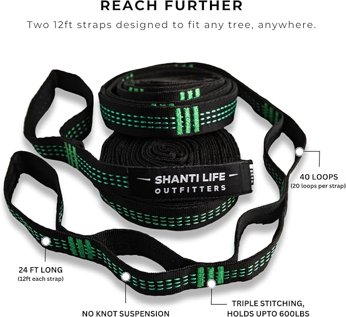 Camping Hammock with Bug Net and Rain Fly – Durable Ripstop Nylon Construction with 12’ Tree Straps, 5kn Carabiners, Tent Stakes and Waterproof Carry Bag