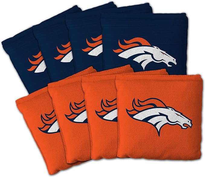 YouTheFan Officially-licensed NFL Set of 8 Cornhole Bags - All Weather Dual Sided Slide & Stop - regulation size