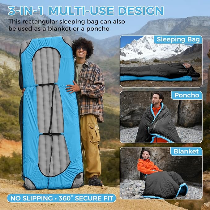 ATEPA Down Sleeping Bag for Adults, Recycled Ultralight 35°F 40°F 45°F 50°F 650FP / 700FP 3 Season Compact Sleeping Bags with Compression Sack for Backpacking Camping Hiking, Can Be Attached to Pad