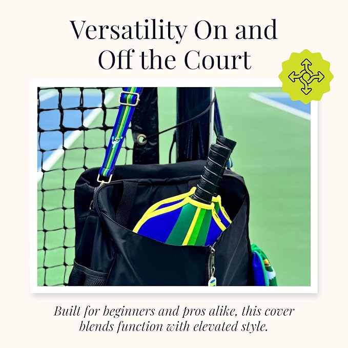 Posh Pickler Vlasic Pickles Pickleball Accessories Gift Set, Pickleball Paddle Cover, Sports Cooling Towel and Bag Strap, Vlasic Pickle-Themed for Pickleball Players