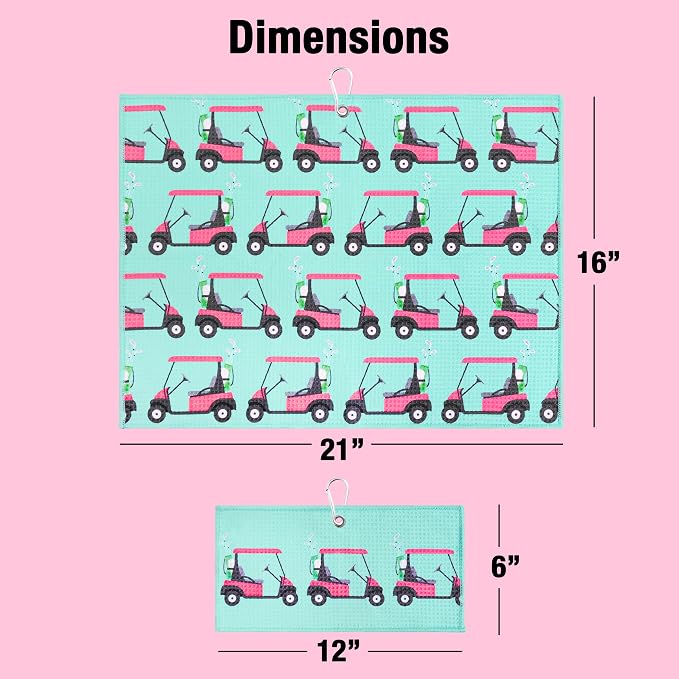 Magnetic Golf Towel for Golf Bags with Clip for Men & Women, Waffle Weave Microfiber Towel with Industrial Strength Clip Hook for Strong Hold to Golf Carts or Clubs, Set of 3