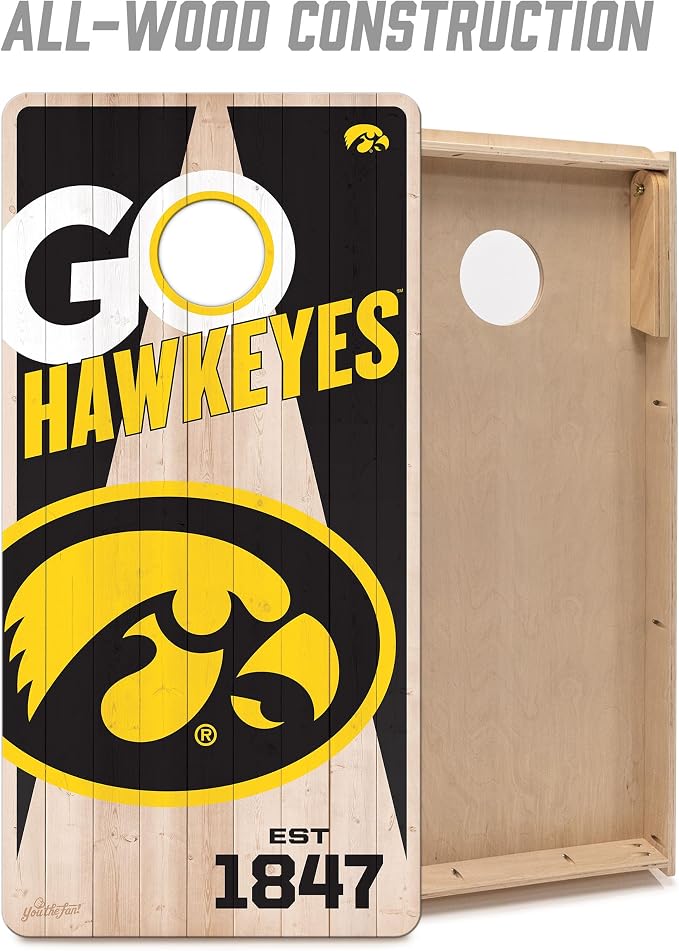 YouTheFan NCAA 2’ x 4’ Professional Wood Cornhole Game