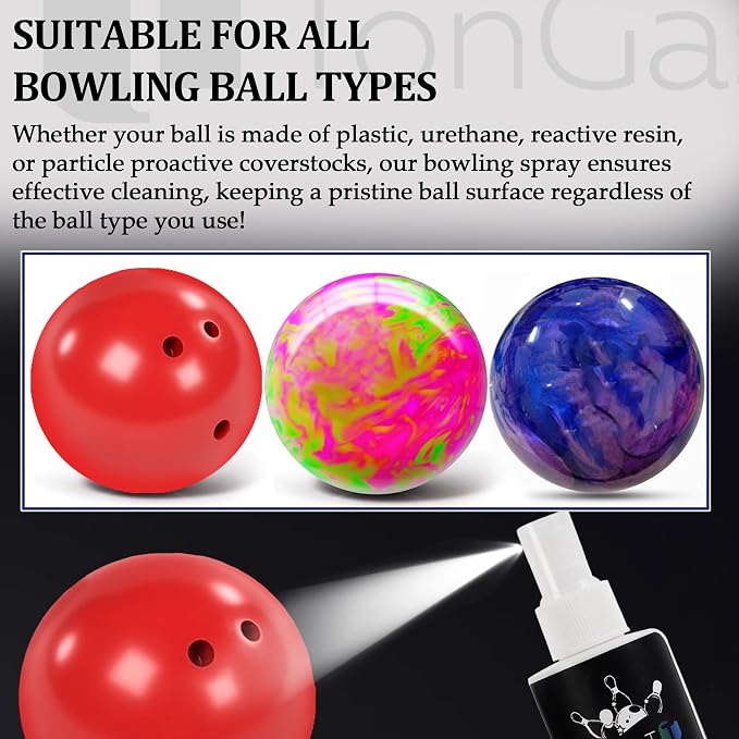 TonGass (3+3 Pack Bowling Ball Cleaner Spray Kit with Bowling Towel (Multicolor), Portable Bowlings Cleaner Set Accessories, Oil Scuff Mark Cleaners, Restores Tack and Prolongs Lifespan of Balls
