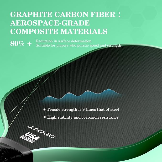 Pickleball Paddles Set of 2 - Composite Carbon Fiber Pickle Ball Paddle - USAPA Approved Pro Pickle Racket - Portable Outdoor Sports Equipment - Men's and Women's Training or Game Gift Set