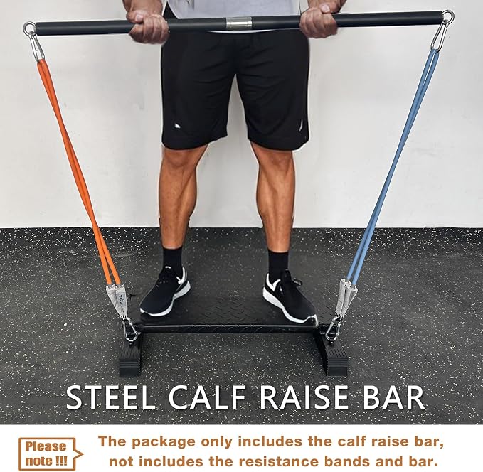 Multifunctional Steel Calf Raise Bar, Wide Standing Calf Raise Block for Calves Stretching, Foot Stretch Platform, Anti-Slip Squat Machine for Home Gym Workout