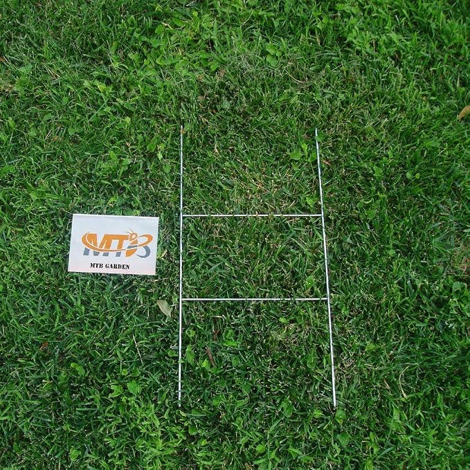 5 Pack H Frame Wire Stakes 20 x10 inch 9 Gauge Galvanized Wire -Yard Sign Stakes Fit for 4mm, 5mm Corrugated Signs, Heavy Duty Metal Step Stakes