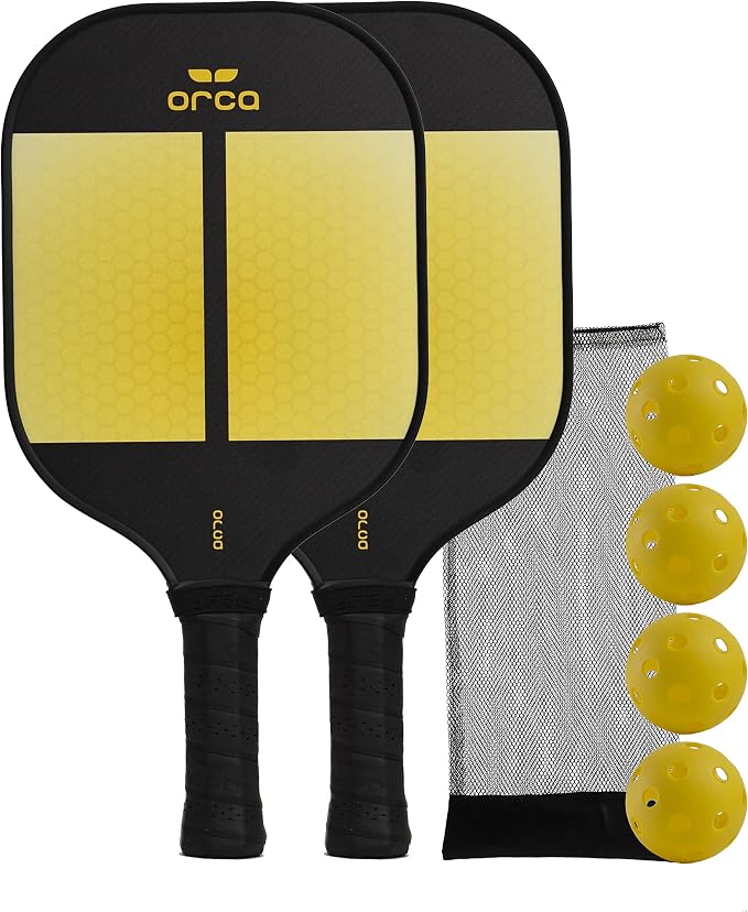 Orca Pickleball Paddles, Tournament Series Carbon Fiber Pickleball Paddles Designed for Maximum Power and Control, USA Pickleball Approved