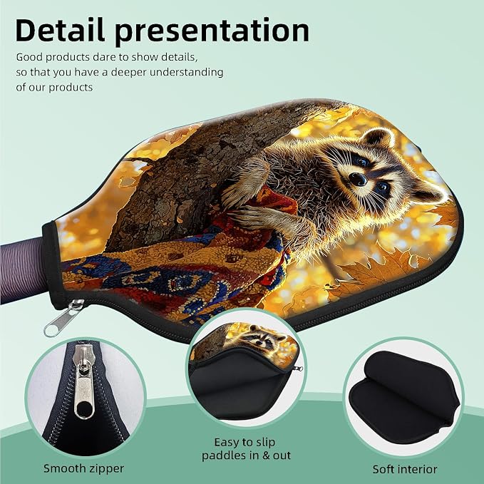Pickleball Paddle Cover- Premium Water-Resistant Racket Sleeves with Reinforced Zippers, Universal Fit for USAPA Standard Paddles, Extra Padding Protection 6