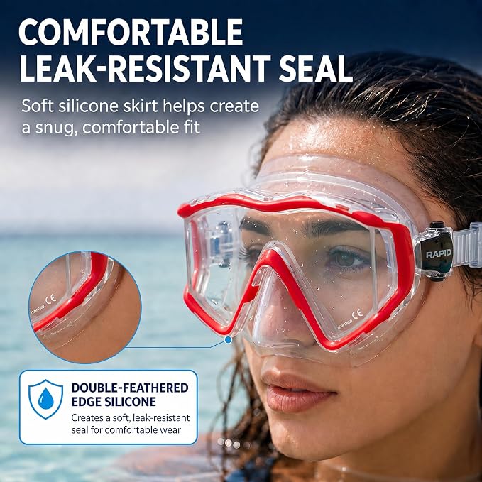 Rapido Clareza Three Lens Mask and Snorkel Combo