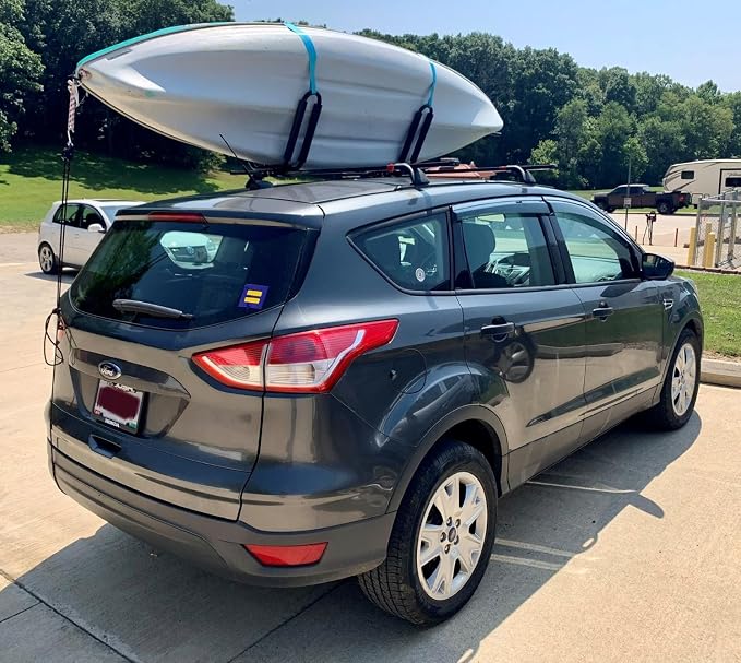 2 Pairs Kayak Roof Rack for Car Top Roof Mount Carrier | J Cross Bar, Canoe Boat Compatible