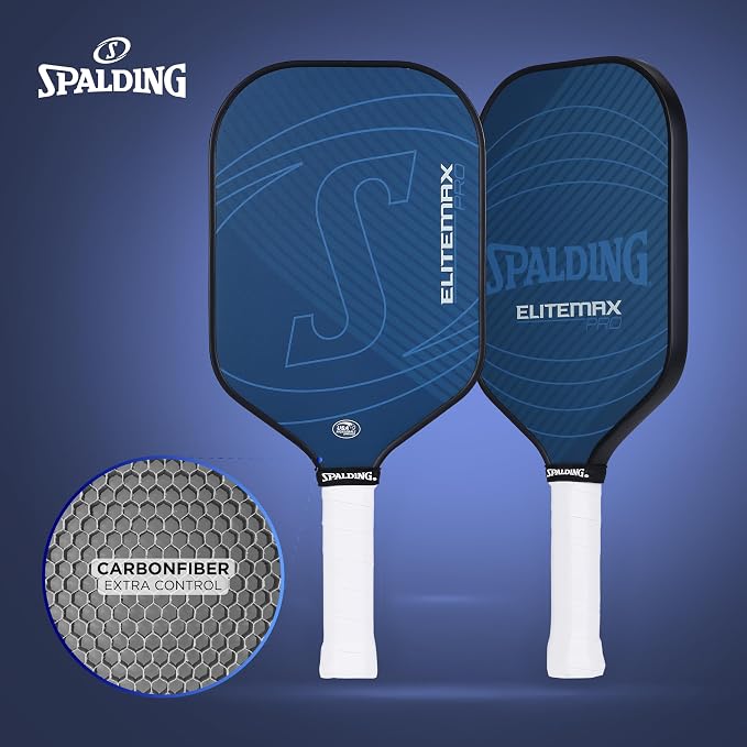 Spalding - Legacy Pro Pickleball Paddle, Elongated Carbon Fiber Face, High-Performance Lightweight Paddle for Power and Control, Durable Comfort Grip, Professional Pickleball Racket