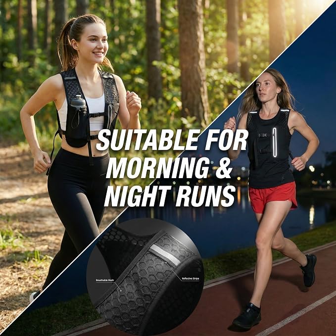 Running Vest for Women Men Hydration Backpack with 500ml Soft Flask Lightweight Water Pack