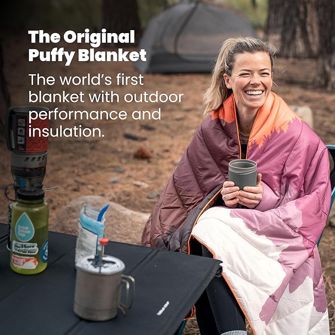 Rumpl Original Puffy 1-Person Blanket for Camping and Outdoors, Valley Dawn