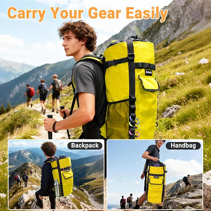 Climbing Rope Bag,Large Capacity Arborist Rope Storage Bag,Waterproof Oxford Tree Rock Climbing Rope Backpack,Outdoor Climbing Gear Storage Bag with Hand Straps