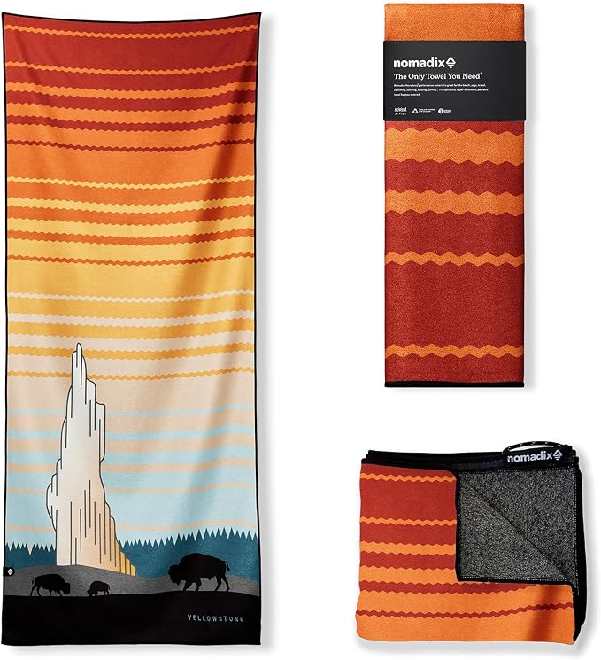 Nomadix Original Towel - National Parks- Perfect for Beach, Pool, Travel, Camping, Yoga - Made with Recycled Materials - Super Absorbent - Sand Resistant