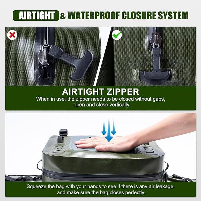 Goture Waterproof Fishing Waist Pack, IPX8 840D TPU Large Tackle Bag with Rod Holder, Airtight Zipper Closure, Fly Fishing Bag with Adjustable Waist Strap, Sling Fanny Pack with 30pcs Flies, Fly Box