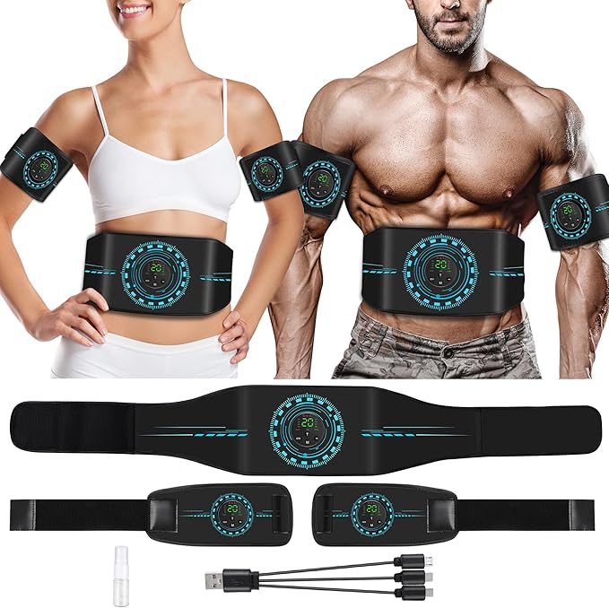 ABS Stimulator Muscle Toner EMS Muscle Stimulator Machine for Abdomen/Arms/Legs Electrode (3packs)