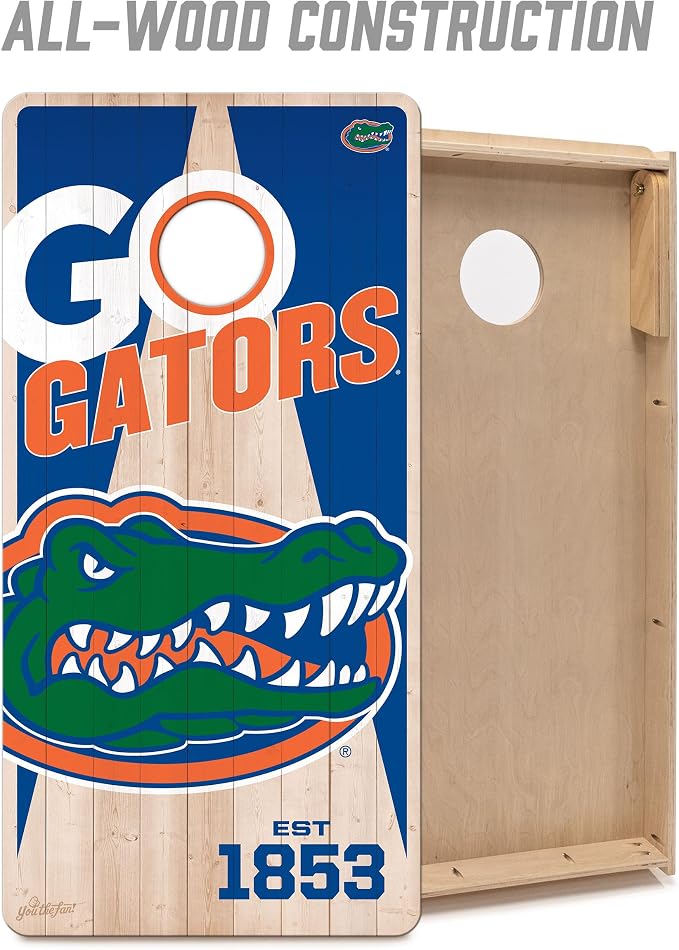 YouTheFan NCAA 2’ x 4’ Professional Wood Cornhole Game