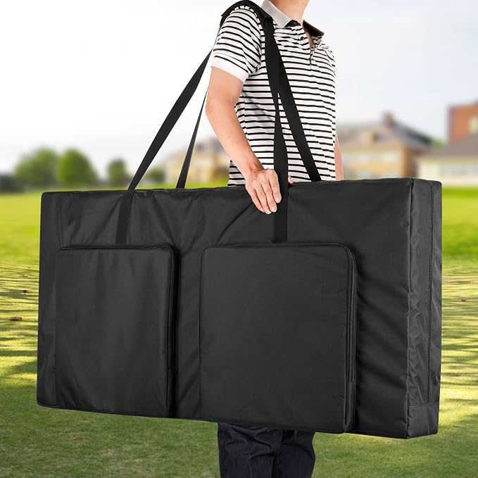 DSLEAF Cornhole Carrying Case for 4' x 2' Regulation Size, Heavy-Duty 600D Cornhole Boards Bag with Padded Shoulder Strap and Double Slide Zipper, Only Bag