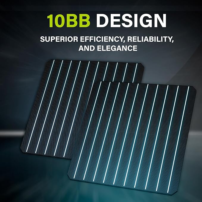 Newpowa 5-Pack 35W 12V Monocrystalline Solar Panels 10BB - High-Efficiency PV Modules for Off-Grid Systems, RV/Boat/Camper/Trailer/Gate Opener (175W Total)