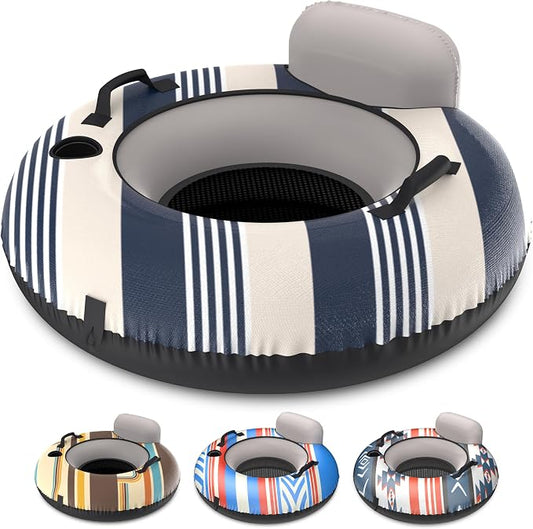GoSports WOVN River Tube with Premium Canvas Cover - Heavy Duty Float for Rivers, Lakes, & Pools - Lido