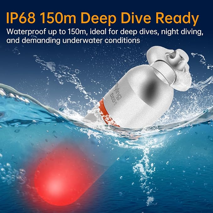 SecurityIng 4-Pack Dive Marker Light, 150m Waterproof Mini Scuba Tank Light, Steady & Flash Modes,AAA Battery Included, LED Diving Signal Light for Night Diving Camping Cave Adventure (Red)
