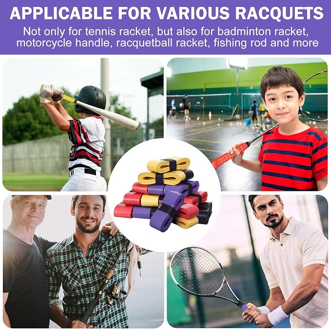 Jadive Tennis Racket Grip Tape Anti Slip Tennis Overgrips PU Absorbent Badminton Grip Tape for Badminton Racquet Fishing Rods