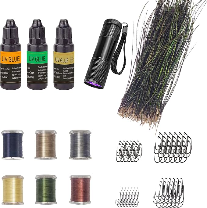 EUPHENG Fly Tying Material Kit for Beginners and Advanced Tiers – Complete System for Building Durable, Realistic Flies (PrimeTie Core)