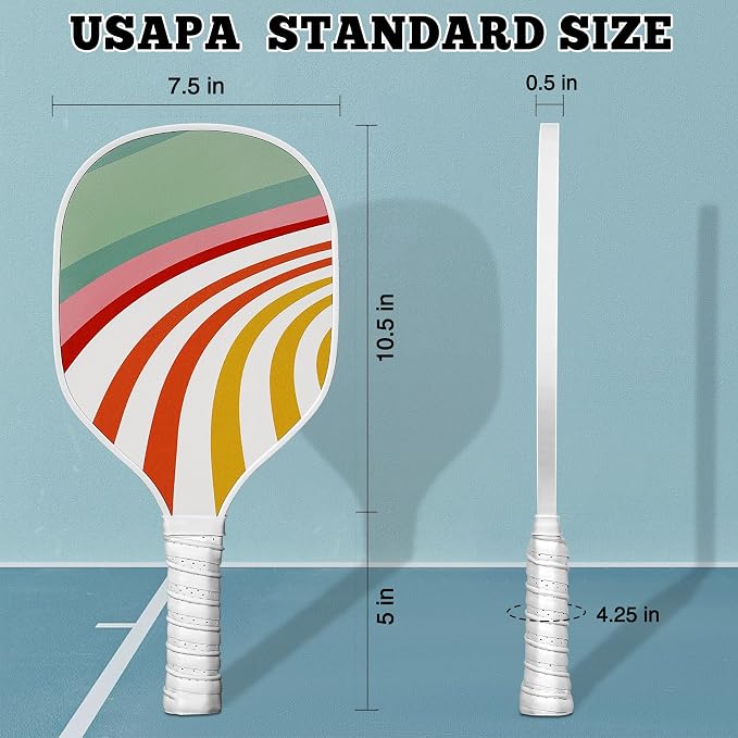 Dulce DOM Pickleball Paddles Set of 2/4 - USAPA Approved, 4 Indoor Outdoor Pickleball Balls, Fiberglass Surface Paddle Racket with Cover Bag, Ideal Training Equipment Gift for Men & Women