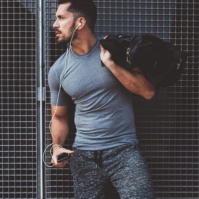 MLYENX 7 Pack Workout Shirts for Men Quick Dry Moisture Wicking Mens Gym Shirts Athletic T-Shirts