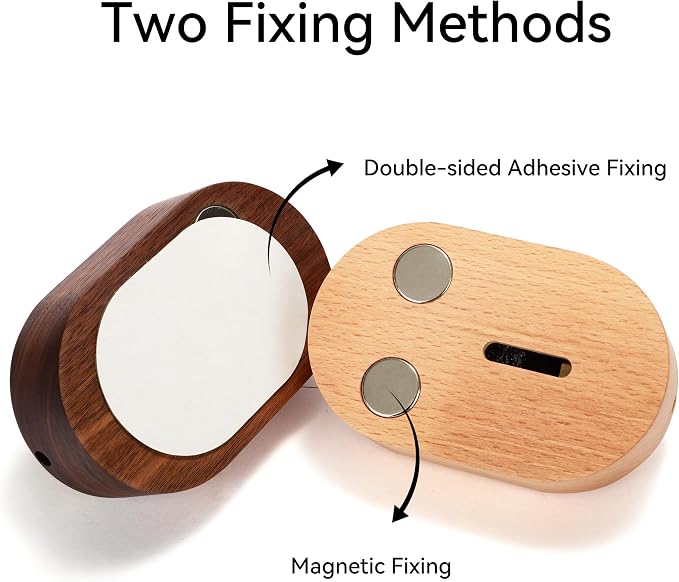 Shopkeepers Bell - Magnetic Attached Doorbell for Door Opening - Unique Office Ornament and Hanging Decoration for Business Entrance, Fridge Sticker and Barn Door (Clock-Shaped-Walnut)