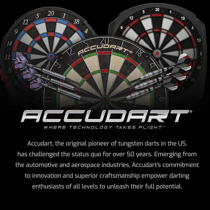Accudart Steel Tip Dart Set 4.0 – 17g Tungsteel Barrels with Round‑Groove Grip, Polycarbonate Shafts, Standard Flights, Pocket Wallet Storage