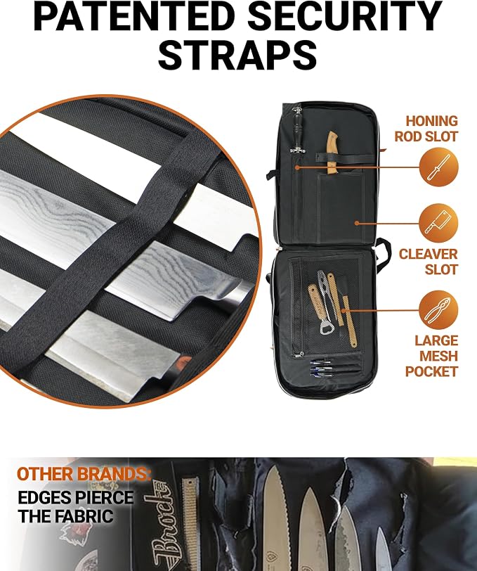 Modern Chef Knife Backpack with 10-Piece Knife Guards Set for Chefs & Students