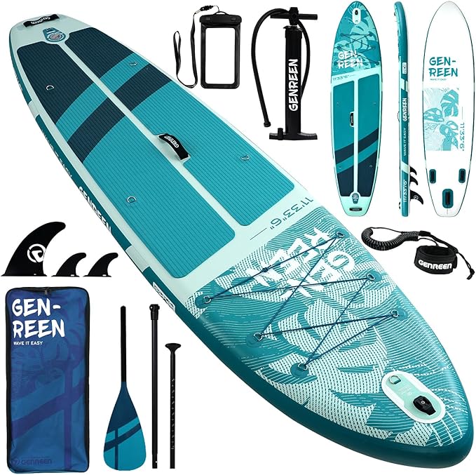 Paddle Board Stand up Paddle Board (Extra Large 11'*33/34") Newly Improved 2 Side Layers 450LBS Quality Inspection×5 (All-Season for JP customers) paddleboards Fishing Family Pet Friendly