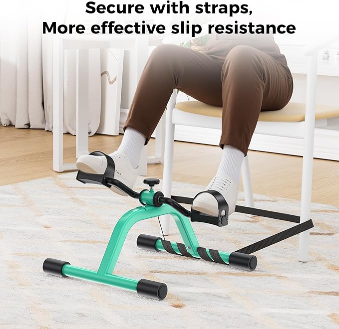 RYGEO Pedal Exerciser Mini Exercise Bike for Leg and Arm Recovery Exercise Lightweight and Portable Floor Bike