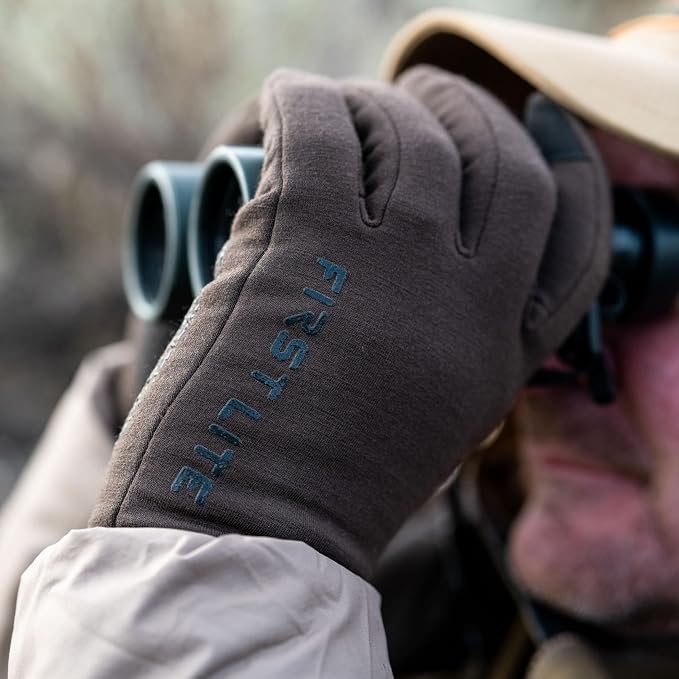 First Lite Rugged Wool Fleece Glove | Merino Wool Hunting Gloves for Men | Silicone Grip Palm with Touchscreen Compatible Fingertips